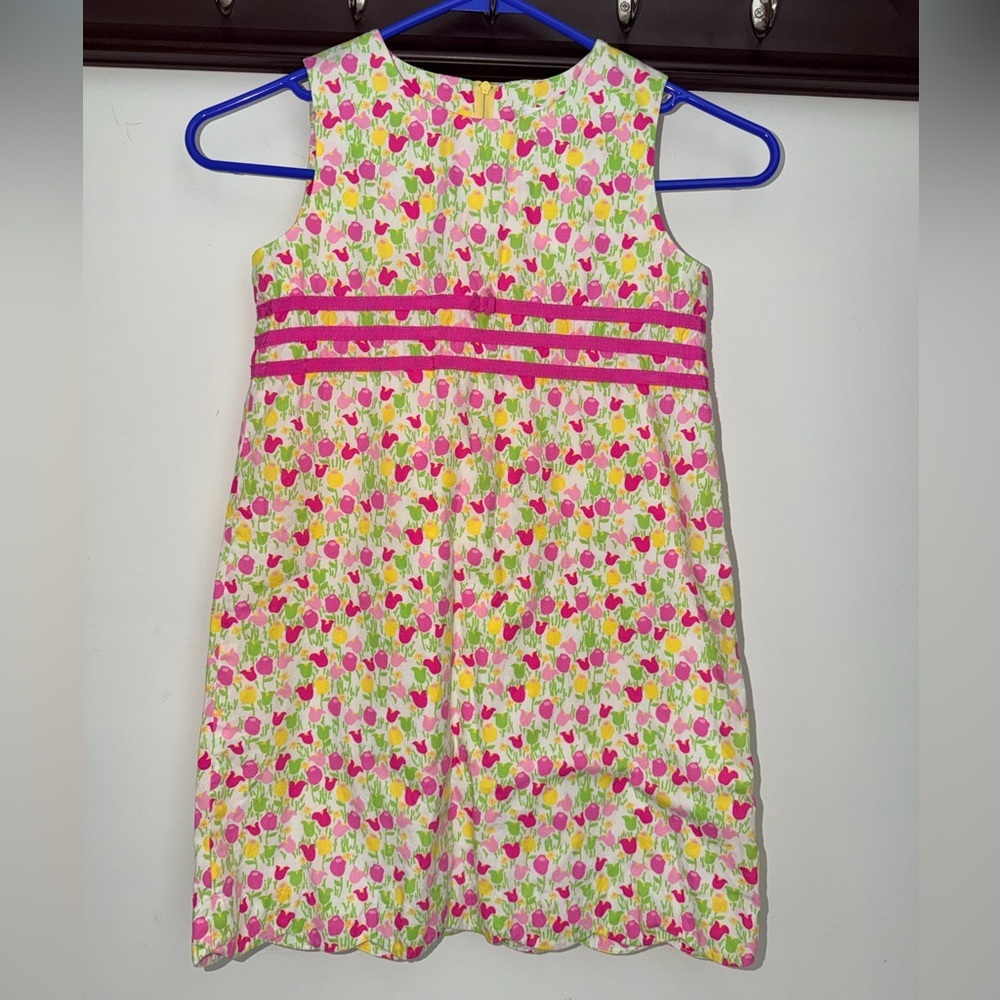 Lilly Pulitzer Vintage Tulip Scalloped Hemline Print Dress Size 7